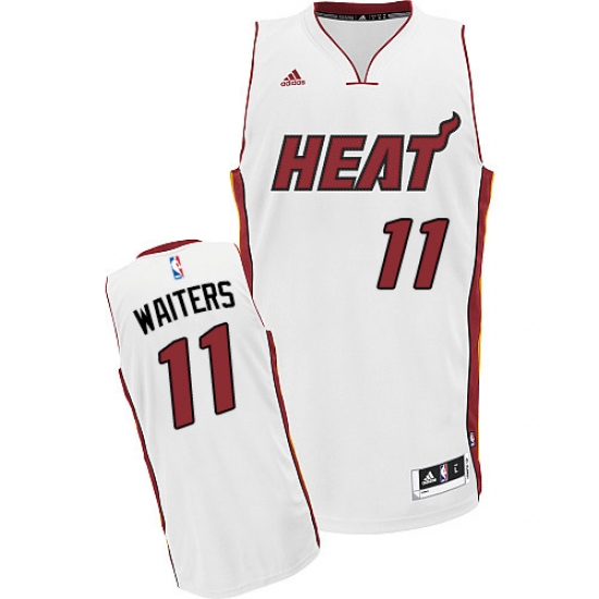 Men's Adidas Miami Heat 11 Dion Waiters Swingman White Home NBA Jersey