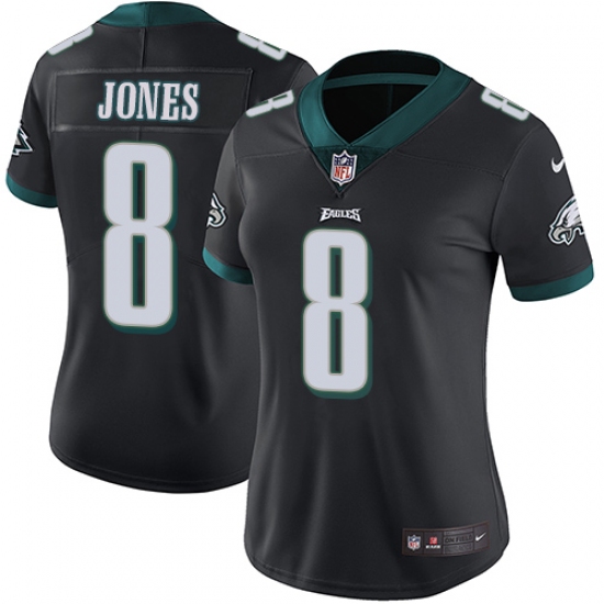 Women's Nike Philadelphia Eagles 8 Donnie Jones Black Alternate Vapor Untouchable Limited Player NFL Jersey