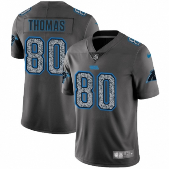 Men's Nike Carolina Panthers 80 Ian Thomas Gray Static Vapor Untouchable Limited NFL Jersey