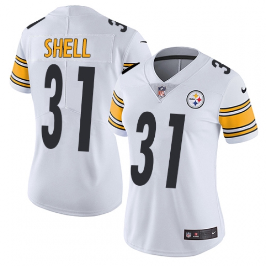Women's Nike Pittsburgh Steelers 31 Donnie Shell White Vapor Untouchable Limited Player NFL Jersey