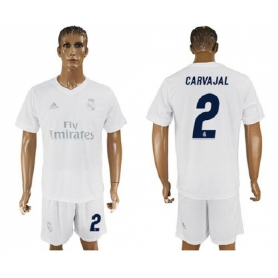 Real Madrid 2 Carvajal Marine Environmental Protection Home Soccer Club Jersey