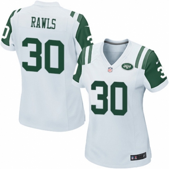Women's Nike New York Jets 30 Thomas Rawls Game White NFL Jersey