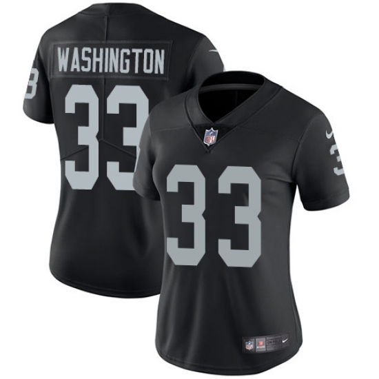 Women's Nike Oakland Raiders 33 DeAndre Washington Black Team Color Vapor Untouchable Limited Player NFL Jersey