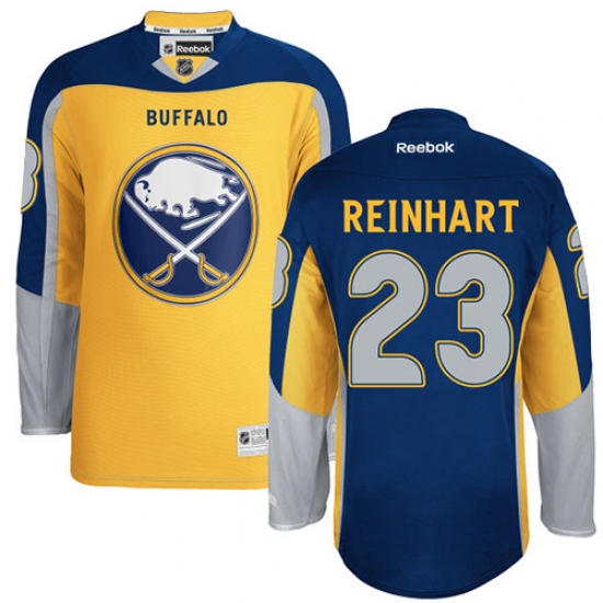 Men's Reebok Buffalo Sabres 23 Sam Reinhart Authentic Gold New Third NHL Jersey