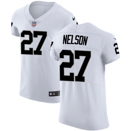 Men's Nike Oakland Raiders 27 Reggie Nelson White Vapor Untouchable Elite Player NFL Jersey