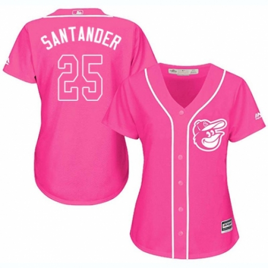 Women's Majestic Baltimore Orioles 25 Anthony Santander Replica Pink Fashion Cool Base MLB Jersey