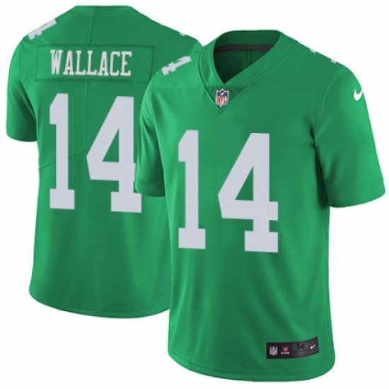 Men's Nike Philadelphia Eagles 14 Mike Wallace Limited Green Rush Vapor Untouchable NFL Jersey
