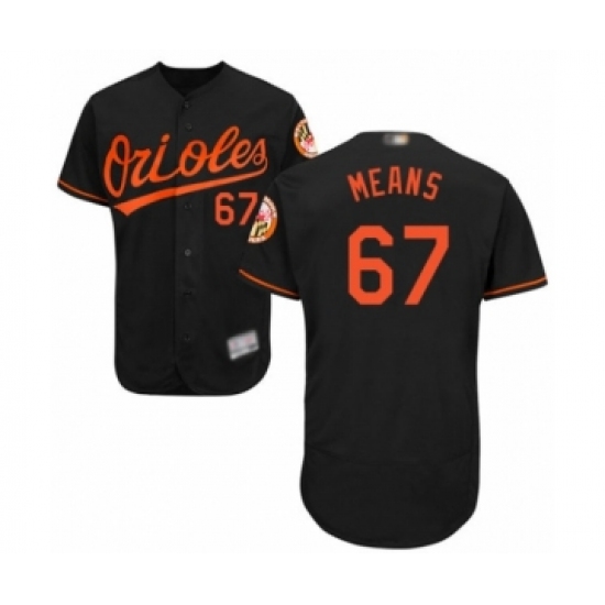 Men's Baltimore Orioles 67 John Means Black Alternate Flex Base Authentic Collection Baseball Jersey