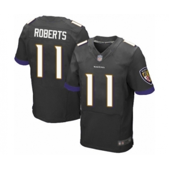 Men's Baltimore Ravens 11 Seth Roberts Elite Black Alternate Football Jersey