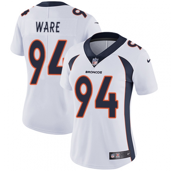 Women's Nike Denver Broncos 94 DeMarcus Ware White Vapor Untouchable Limited Player NFL Jersey