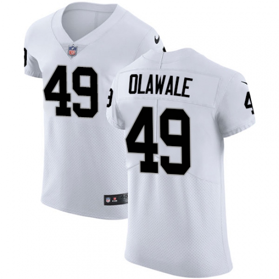 Men's Nike Oakland Raiders 49 Jamize Olawale White Vapor Untouchable Elite Player NFL Jersey