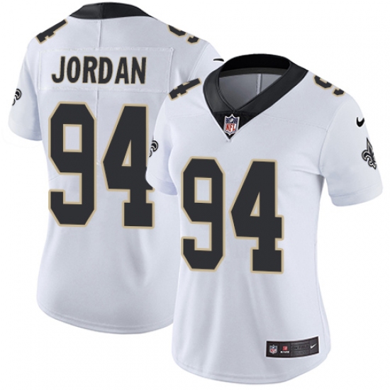 Women's Nike New Orleans Saints 94 Cameron Jordan White Vapor Untouchable Limited Player NFL Jersey