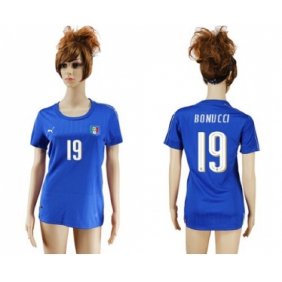 Women's Italy 19 Bonucci Home Soccer Country Jersey