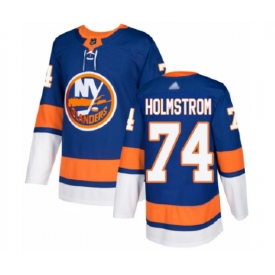 Men's New York Islanders 74 Simon Holmstrom Authentic Royal Blue Home Hockey Jersey