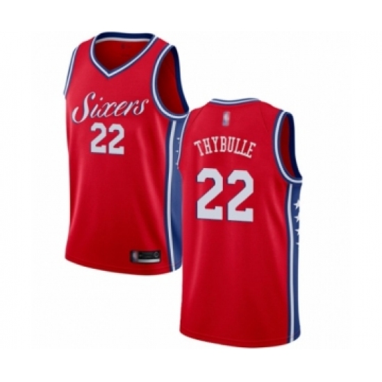 Men's Philadelphia 76ers 22 Mattise Thybulle Authentic Red Basketball Jersey Statement Edition