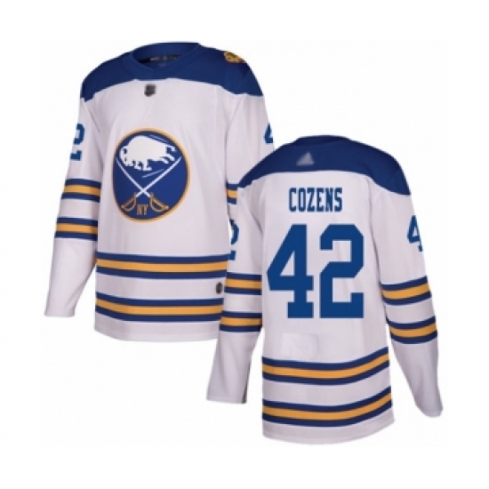 Men's Buffalo Sabres 42 Dylan Cozens Authentic White 2018 Winter Classic Hockey Jersey