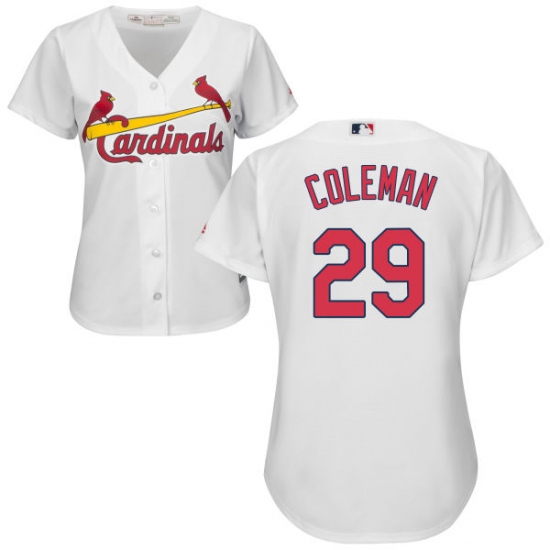 Women's Majestic St. Louis Cardinals 29 Vince Coleman Authentic White Home Cool Base MLB Jersey