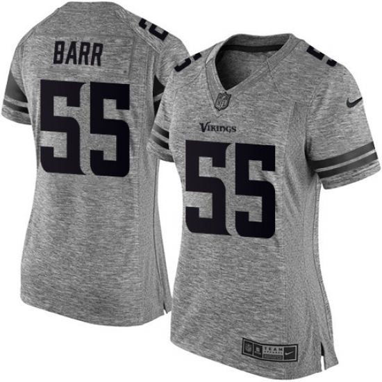 Women's Nike Minnesota Vikings 55 Anthony Barr Limited Gray Gridiron NFL Jersey