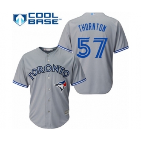 Youth Toronto Blue Jays 57 Trent Thornton Authentic Grey Road Baseball Player Jersey