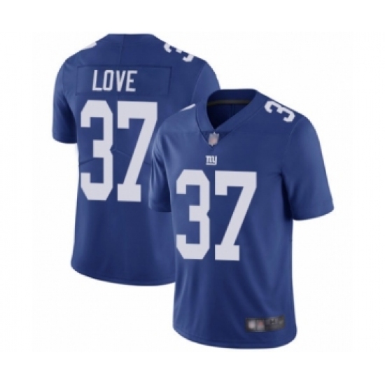 Men's New York Giants 37 Julian Love Royal Blue Team Color Vapor Untouchable Limited Player Football Jersey