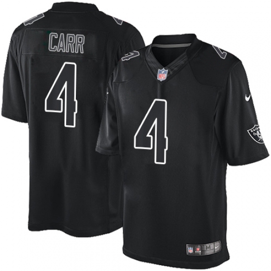 Men's Nike Oakland Raiders 4 Derek Carr Limited Black Impact NFL Jersey