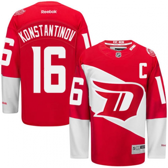 Men's Reebok Detroit Red Wings 16 Vladimir Konstantinov Authentic Red 2016 Stadium Series NHL Jersey