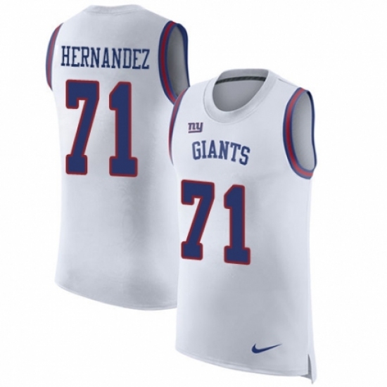 Men's Nike New York Giants 71 Will Hernandez White Rush Player Name & Number Tank Top NFL Jersey