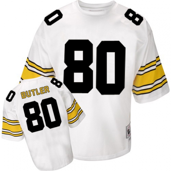 Mitchell And Ness Pittsburgh Steelers 80 Jack Butler White Authentic Throwback NFL Jersey
