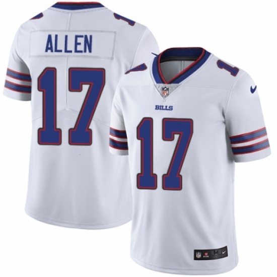 Men's Nike Buffalo Bills 17 Josh Allen White Vapor Untouchable Limited Player NFL Jersey