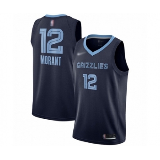 Youth Memphis Grizzlies 12 Ja Morant Swingman Navy Blue Finished Basketball Jersey - Icon Edition