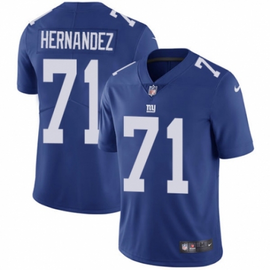 Youth Nike New York Giants 71 Will Hernandez Royal Blue Team Color Vapor Untouchable Elite Player NFL Jersey