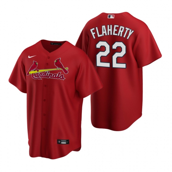 Men's Nike St. Louis Cardinals 22 Jack Flaherty Red Alternate Stitched Baseball Jersey