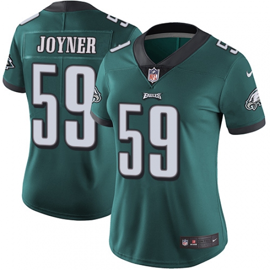 Women's Nike Philadelphia Eagles 59 Seth Joyner Midnight Green Team Color Vapor Untouchable Limited Player NFL Jersey