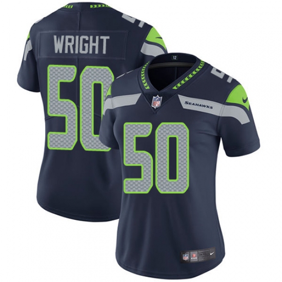 Women's Nike Seattle Seahawks 50 K.J. Wright Steel Blue Team Color Vapor Untouchable Limited Player NFL Jersey