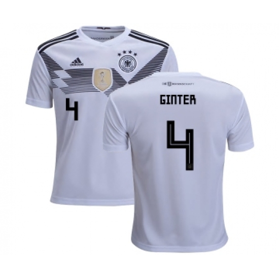 Germany 4 Ginter White Home Kid Soccer Country Jersey