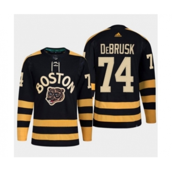 Men's Boston Bruins 74 Jake DeBrusk Black Classic Primegreen Stitched Jersey