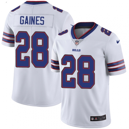 Men's Nike Buffalo Bills 28 E.J. Gaines White Vapor Untouchable Limited Player NFL Jersey