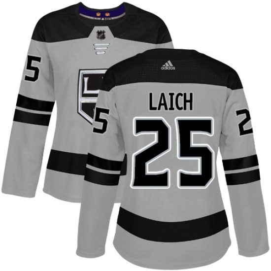 Women's Adidas Los Angeles Kings 25 Brooks Laich Authentic Gray Alternate NHL Jersey