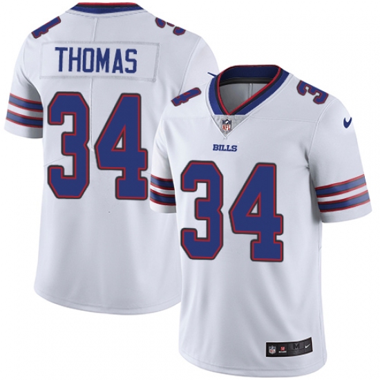 Youth Nike Buffalo Bills 34 Thurman Thomas White Vapor Untouchable Limited Player NFL Jersey