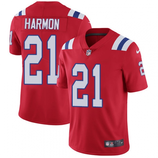 Men's Nike New England Patriots 21 Duron Harmon Red Alternate Vapor Untouchable Limited Player NFL Jersey