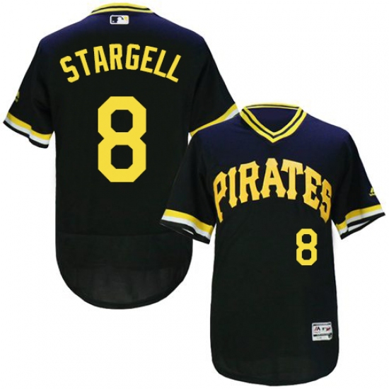 Men's Majestic Pittsburgh Pirates 8 Willie Stargell Black Flexbase Authentic Collection Cooperstown MLB Jersey