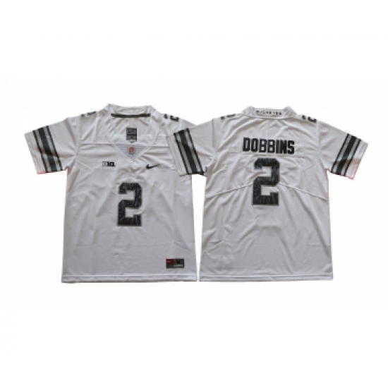 Ohio State Buckeyes 2 J.K. Dobbins White Youth College Football Jersey