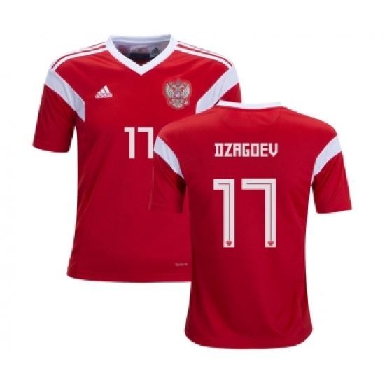 Russia 17 Dzagoev Home Kid Soccer Country Jersey