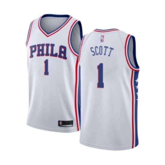 Youth Philadelphia 76ers 1 Mike Scott Swingman White Basketball Jersey - Association Edition