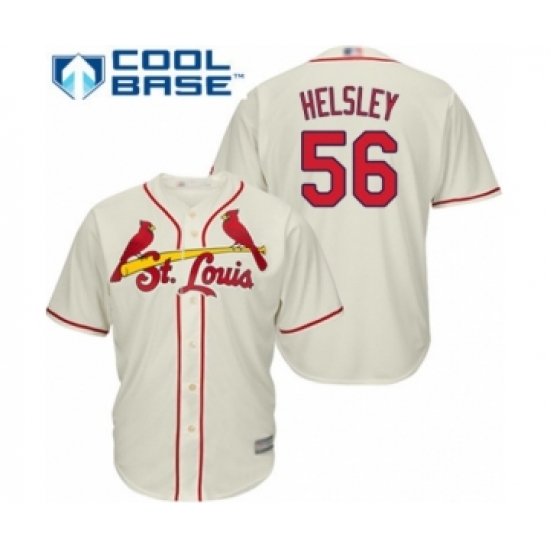 Youth St. Louis Cardinals 56 Ryan Helsley Authentic Cream Alternate Cool Base Baseball Player Jersey