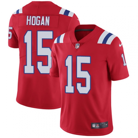 Men's Nike New England Patriots 15 Chris Hogan Red Alternate Vapor Untouchable Limited Player NFL Jersey
