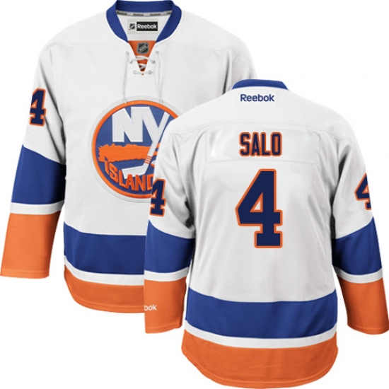 Youth Reebok New York Islanders 4 Robin Salo Authentic White Away NHL Jersey