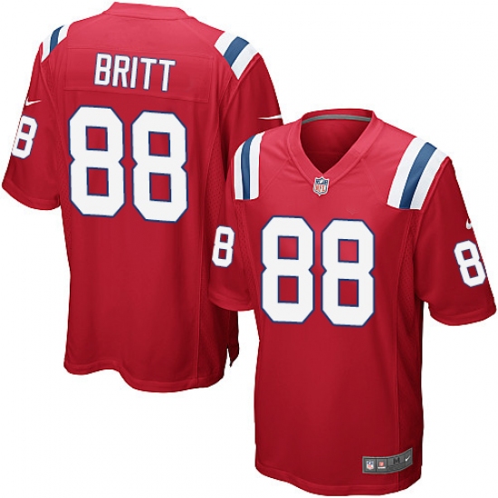 Men's Nike New England Patriots 88 Kenny Britt Game Red Alternate NFL Jersey