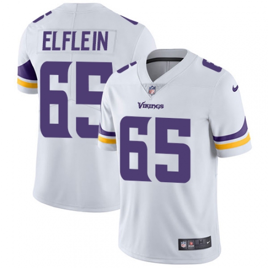 Men's Nike Minnesota Vikings 65 Pat Elflein White Vapor Untouchable Limited Player NFL Jersey