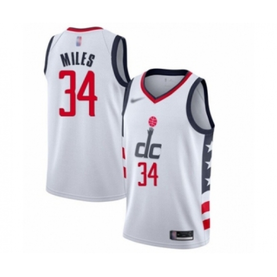 Women's Washington Wizards 34 C.J. Miles Swingman White Basketball Jersey - 201920 City Edition
